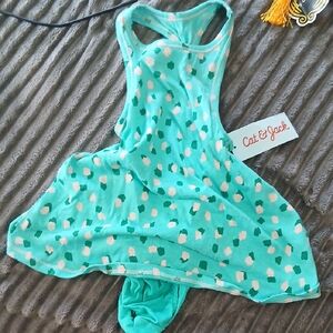 Cat & Jack Green Patterned Sleeveless Dress